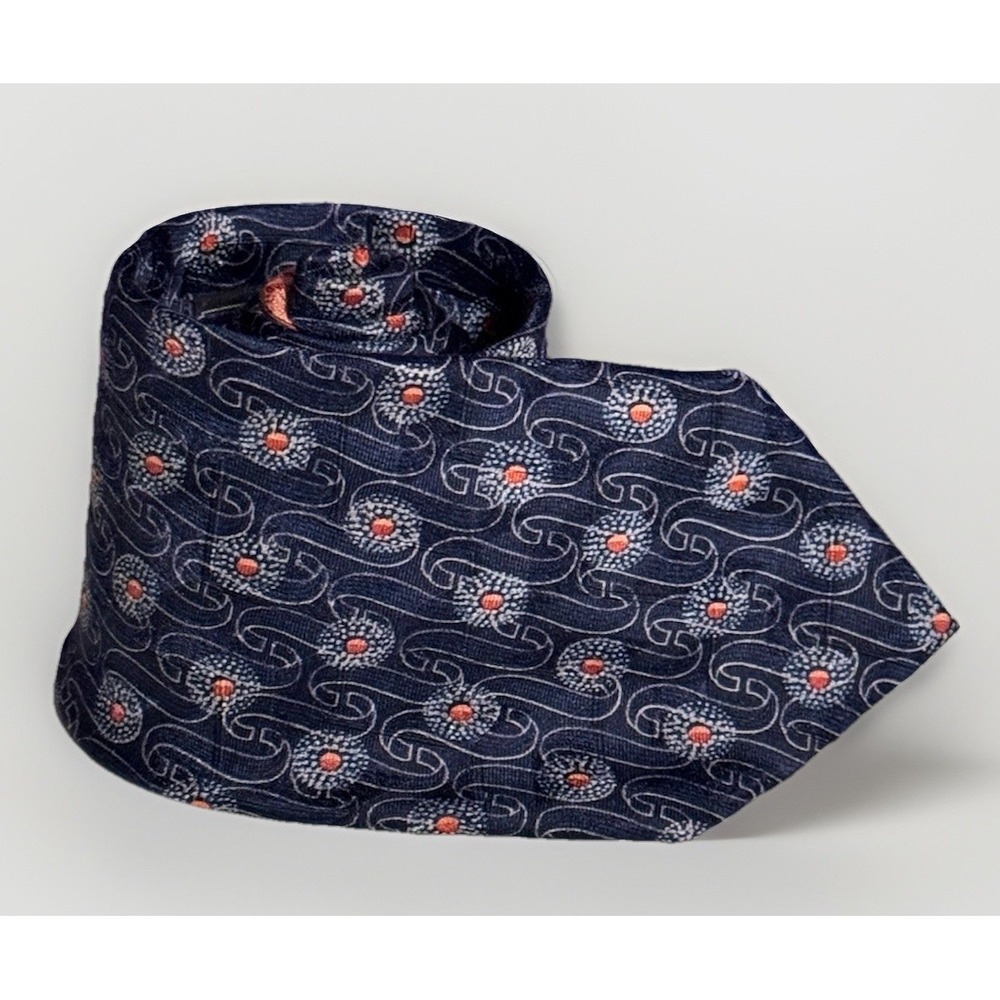 Ermenegildo Zegna Silk Geometric Tie Made in Italy Rare